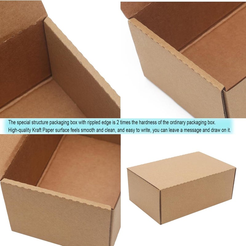 YOUNGKEE 9x6x2'' Small Shipping Boxes for Packaging, 10 Pack Small Cardboard Boxes for Crafts, Recyclable Corrugated Boxes for online Business, Mailer, Gift Packing, Jewelry Box Shipping, Brown - Image 3